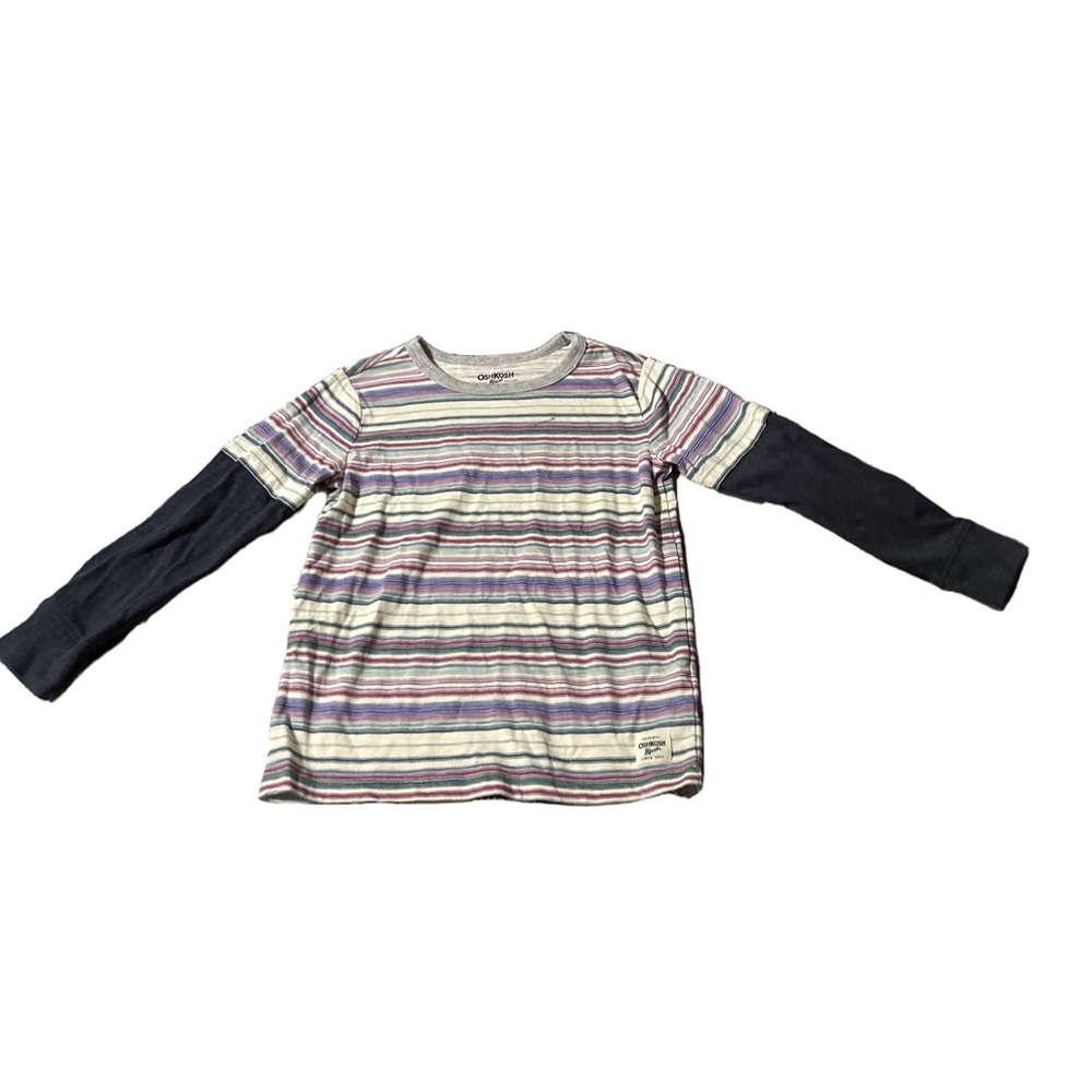 Striped Multi Colour Boys Long Sleeve Shirt Size 7